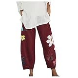 TARIENDY Cotton Linen Cropped Pants for Women