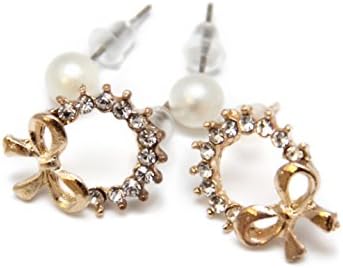 Set of 2 pcs. Stainless Steel Hypoallergenic Pierced Stud Earrings. (Wreaths)