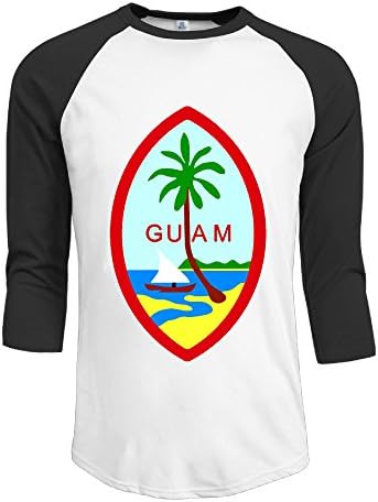 Guam Summer Island Mens 3/4 Sleeve Raglan Tee Graphic Top