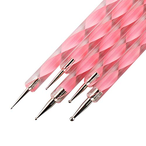 GREEN FABWOOD 5 X 2 Way marblefree Dotting Pen Set for Nail Art Manicure Pedicure, 4 Ounce. - Thumbnail 2