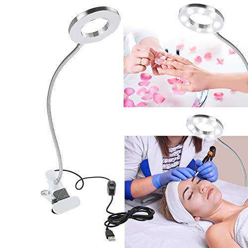 Lash Lamp, Eyelash Light USB Makeup Lash Light Tattoo Manicure Reading Table Lamp Desk Clamp Light with 2 Adjustable Cold & Warm Protect Eye LED for Microblading Eyebrow Eyeliner Jeweler Appraisal