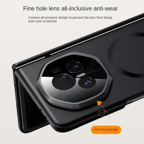 Kequsprk Case Compatible with Honor Magic V3, Lightweight, Ultra-Thin Case with Built-in Screen Protector, Lens and Hinge Protection, Shockproof Magnetic Closure Kickstand Protective Cover, Black