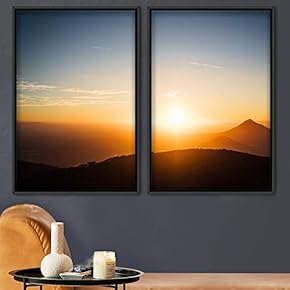 signwin 2 Piece Framed Canvas Wall Art Sunset...