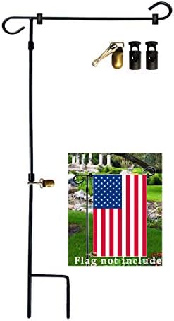 VIEKEY Garden Flag Stand-Holder Metal Yard Flag Stand Holder with Flag Stopper and Clip,36.5" H x 16.5" W Powder-Coated Waterproof Paint Keep Your Flags from Flying Away in High Winds