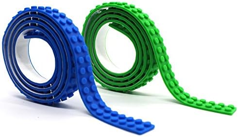 Self Adhesive Brick Building Plates -Peel-and-Stick Baseplate- Compatible With Most Major Brands of Building Bricks - 2pack£¨blue+green)