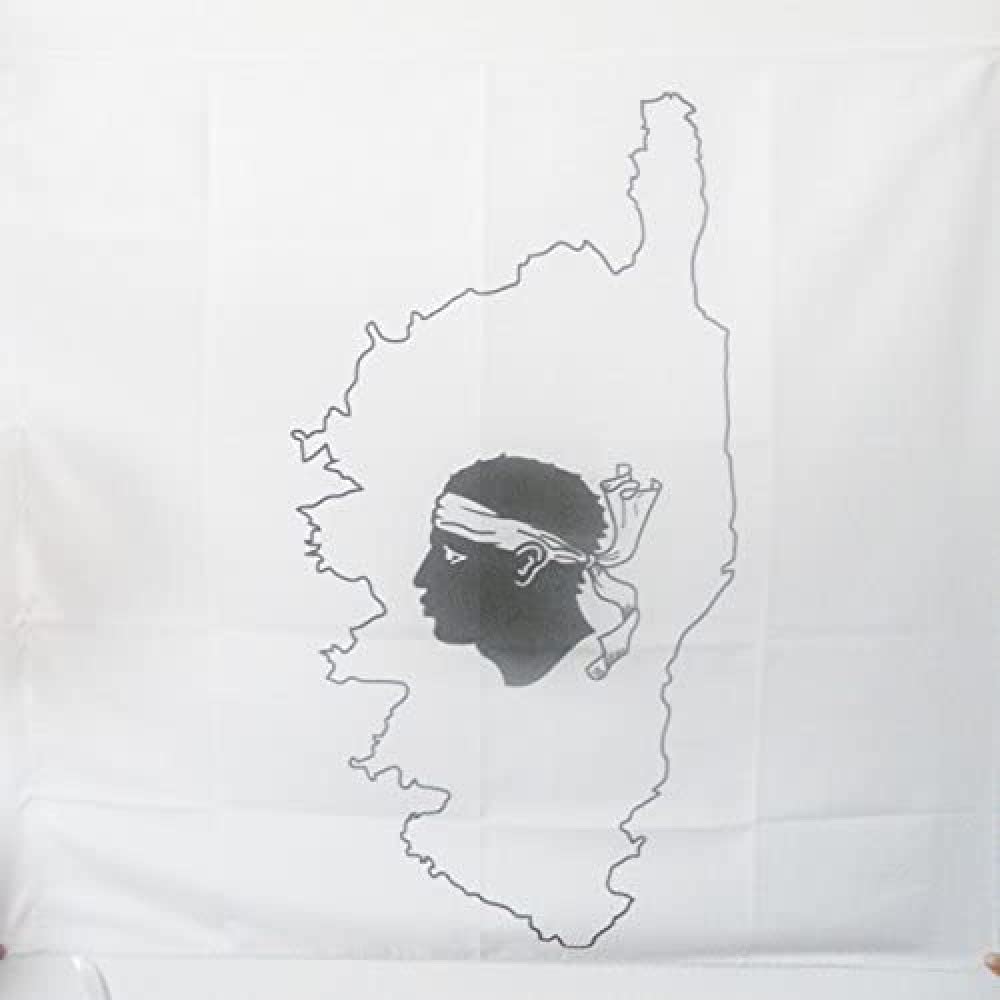 AZ FLAG - Corsica with island Flag - 3x3 Ft - 100% Polyester French region of Corse Banner with Sleeve - Fade Resistant - Vivid Colors - 3' x 3' Feet - 90x90 Cm