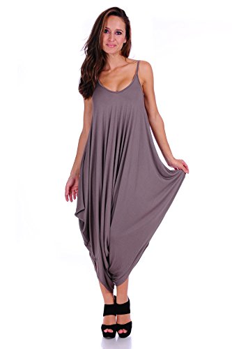 SR Women's Solid Color Spaghetti Strap Loose Fit Harem Jumpsuits
