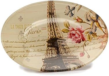 Fringe Studios Paris France Eiffel Tower Oval Glass Tray 4 x 6 inches (570003)