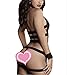 Women's Transparent Babydoll Lingerie Miniskirt Bundle set (Black)