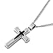Stainless Steel Cross Necklace for Men – 24 In. Chain, Lobster Clasp, Cross Pendant, Black Gift Box – Quality Gifts, Everyday Collections by Blackbox Jewelry, 1.9x1.2x0.2 In.