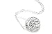 925 Sterling Silver Crystals Ball Pendant Necklace 18 Inch Sterling Silver 1mm Chain