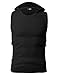 H2H Mens Hooded Sleeveless T-shirts BLACK US XL/Asia XXXL (JPSK05)