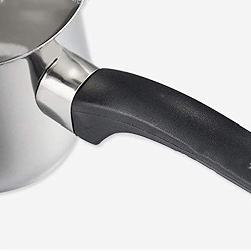 YUSDP 3 Set of Stainless Steel Saucepan Milk Warmer Mini Butter Melting Pot with Side Spouts for Easy Pour with Ergonomic Handle Coffee Sauce Pan Pouring Decanter