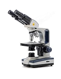 Swift SW350B 40X 2500X   Ampliación, cabezal Binocular Siedentopf, Microscopio de laboratorio compuesto de grado de investigación con ojales de campo amplio 10X y 25X, etapa mecánica, condensador abbe