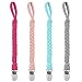 Adoric Pacifier Clips for Boys and Girls, Baby Universal Pacifier Holder for All Styles Pacifiers, Teething Toy or Soothie (4 Pack)