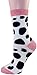 Carahere Women Girl Cute Cartoon Animal Pattern Socks Novelty Fun Cotton Crew Socks Grey/White