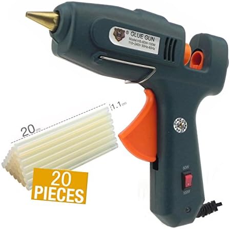 YKHS Hot Glue Gun 60W/100W Dual Power High Temp Heavy Duty Melt Glue Gun Kit—With 20 Pcs Glue Sticks, Electronic Glue Gun