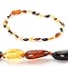 Baltic Amber Teething Necklace (Unisex - Multicolor - 12.5 Inches) Gift Set + FREE Silicone Teething Pendant ($15 Value) Handcrafted, 100% USA Lab-Tested Authentic Amber - Natural Teething Pain Relief