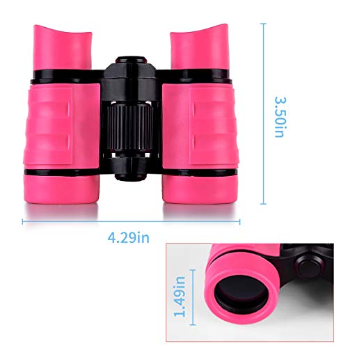 Kid Binoculars for Boys Girls,Refasy Children Outdoor Toy for 3-10 Year Old Girl Boys Best Gifts for Bird Watching 4 5 6 7 8 Year Old Small Pocket Binoculars Compact Opera Glasses for Girls Toys Pink