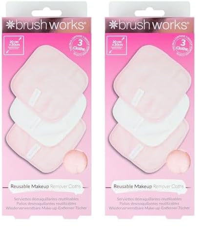 Brushworks Makeup Remover Cloths Pink (Pack of 2)