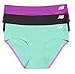 New Balance Women's Bond Hipster Panties (3 Pack), Azalea Purple/Black/Reef Green, Medium