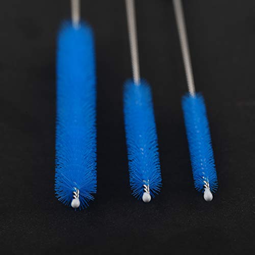Upgraded Version 12 Pieces Drinking Straw Cleaning Brush Kit Blue, 12 Inches, 10 Inches and 8 Inches Straw Cleaner, Bendable Straw Brush For Multiple Size Straws - Thumbnail 2