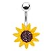 BodyJ4You Belly Button Ring Stunning Yellow Sunflower 14G Navel Banana Steel Curved Piercing Bar