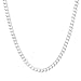 Men's 4mm Solid Sterling Silver .925 Curb Link Chain Necklace, Made in Italy  (22 Inches)