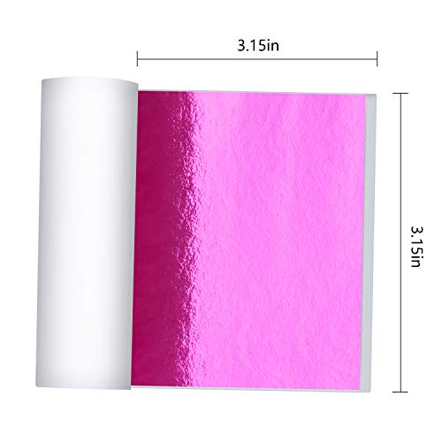 Gold Leaf Sheets Set, 300 Sheets Imitation Hold Golden Leafing Sheets Foil Paper for Slime Nails Paintings Statues Face Wall Furniture Decorations, 3.15 by 3.35 inches, 6 Colors