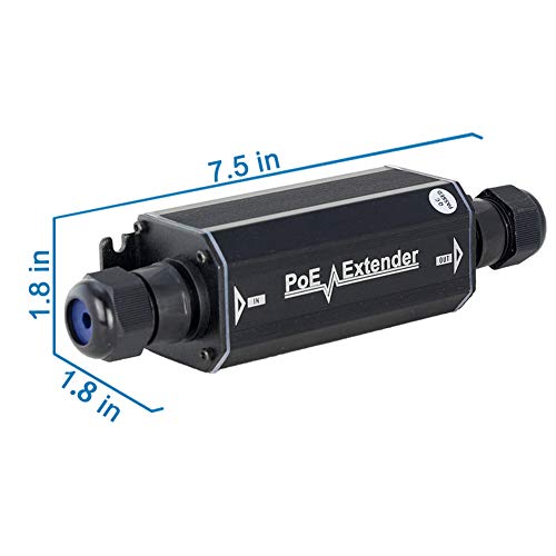 PoE Cat6 Extender Gigabit Waterproof Outdoor PoE Extender, Single Port Signal Extender
