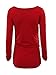 Jinson Women's Motherhood Maternity Tunic Tops Mama Clothes Flattering Side Ruching Long Sleeve Scoop Neck Pregnancy T-Shirt Red XL