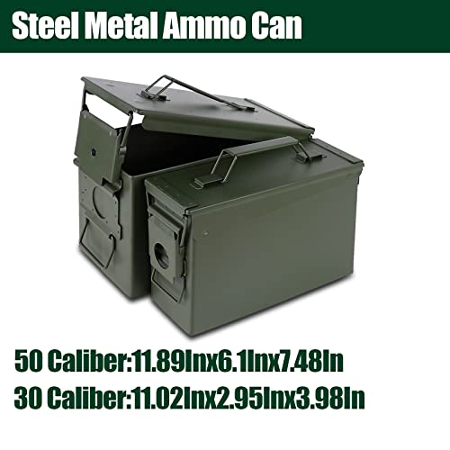 Steel Metal Ammo Can Case Set 30 and 50 Caliber for Military Army Solid