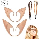 LANMOK 2pair Latex Elf Fairy Ears for Anime Hobbit Cosplay Halloween Party Decor