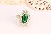 Womens Gold Plated Copper Marquise Shape Green Cubic Zirconia Ring for Wedding Promise Engagement size :8
