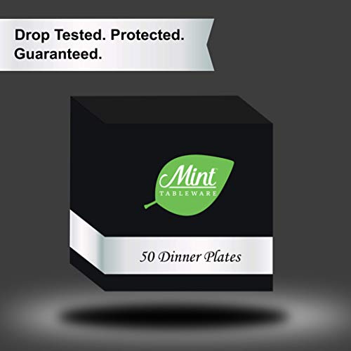 image for Mint Tableware 50 Plastic Disposable Party Dinner Plates White with Si