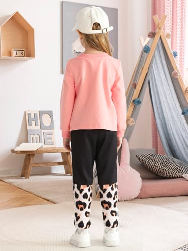 TAGYUM TODDLER GIRLS CLOTHES SIZE 6 5T GIRLS CLOTHES PINK TWIST SWEATSHIRT PULLOVER PANTS 2 PIECE FALL WINTER OUFITS SWEATSUITS SETS