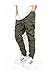URBANJ MEN'S OLIVE TWILL DROP CROTCH JOGGER PANTS