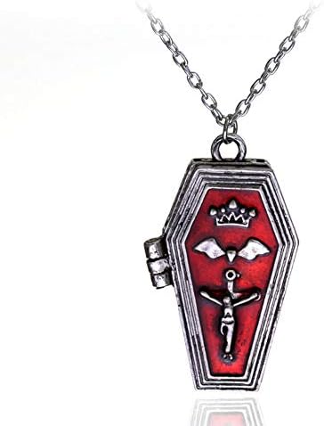 QYZLT Cross can Open Coffin Necklace Stainless Steel pet urn Box Chain Animal Coffin Pendant Silver