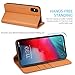 SHIELDON iPhone Xs Case, iPhone Xs Wallet Case, Genuine Leather Flip Magnetic Book Design Auto Sleep Wake Credit Card Slots Shock-Absorbing Protective Case Compatible with iPhone Xs (5.8 inch) - Brown