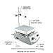 Zinique Lab Hot Plate Magnetic Stirrer, 5 Stir Bars & Retriever Tool Included, 17cm x 17cm Plate (6.5in x 6.5in), 49°C-360° C, 3,000mL, 100-1600rpm Stir Speed, 500W, 110v Plug, 1 Year Warranty