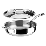 Duxtop Whole-Clad Tri-Ply Stainless Steel Saute Pan with Lid, 3 Quart, Kitchen Induction Cookware