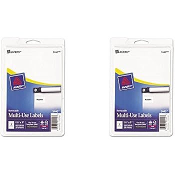 Amazon.com : Avery Removable Print or Write Labels, 1.5 x 3 Inches, White, Pack of 150 (5440), 2 ...