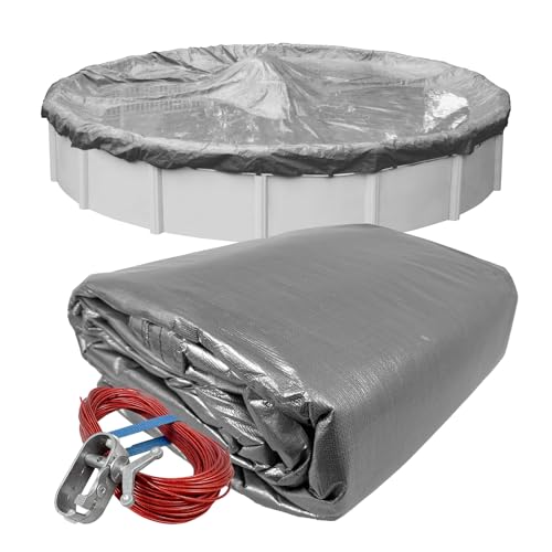 Pool Mate 30 ft Extra-Strength Silver Winter Pool Cover for Above Ground Pools,…