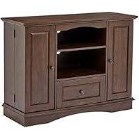 Rockpoint Milano 42-Inch Highboy-Style Wood TV Stand Console, Walnut Brown