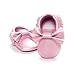 BENHERO Newborn Baby Boys Girls Soft Soled Tassel Bowknots Crib Infant Toddler Prewalker Moccasins Shoes（11cm, 0-6 Months Infant, 5107/Middle Pink