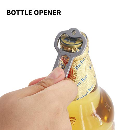 Bottle Opener Keychain Key Tool - 10 In 1 Multitool Keychain Screwdriver Gadgets Tool Keychain Bottle Opener Pocket Tool Nail Puller Bike Tool,Silver Men Gift - Thumbnail 3