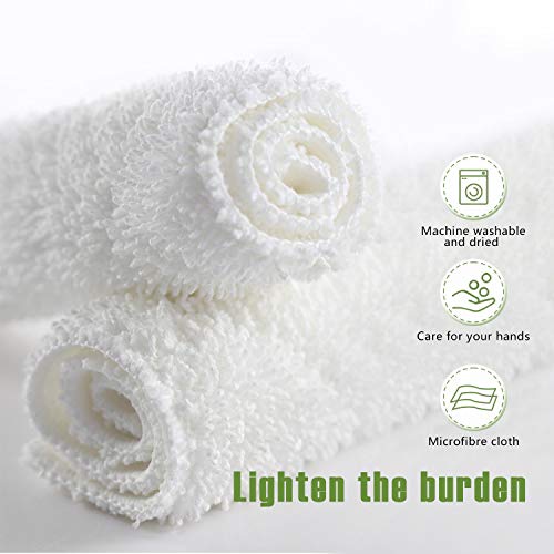 LIGHT 'N' EASY Original 6 Pack Cleaning LIGHT'N'Easy S3101 Steam Cleaner Microfiber Washable Floor Mop Replacement Pads(Not for LIGHT'N'EA, White