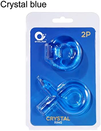 2Pcs Sretchy Silicone Cɔ-Ck Ring Set,Longer Harder Six Toys for Men Waterproof Blue