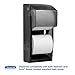 Kimberly-Clark 09021 Coreless Double Roll Bath Tissue Dispenser, 6 6/10 x 6 x13 6/10, Plastic, Smoke