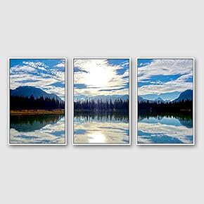 Framed Canvas Wall Art for Living Room, Bedroom Beautiful Nature Norway Landscape Canvas Prints for Modern Home Decoration Ready to Hang - 16"x24"x3 Panels